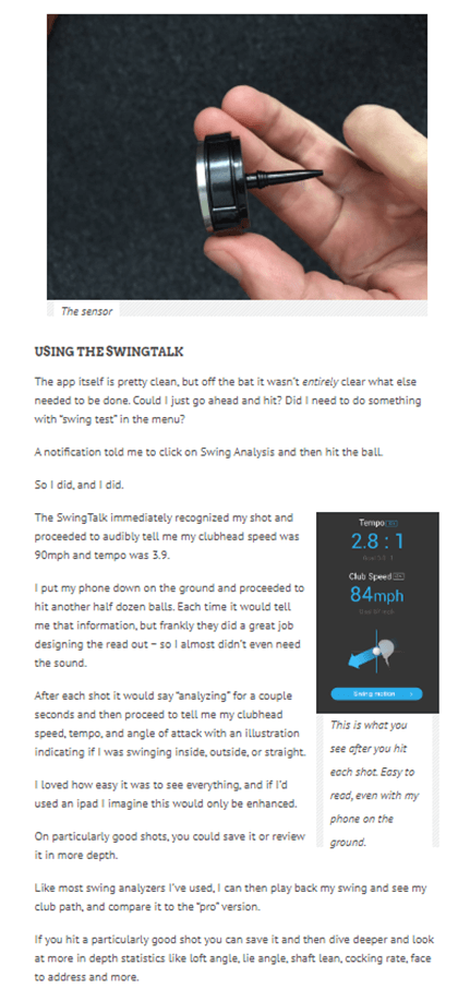 골프 스윙분석기 리뷰 기사 사진